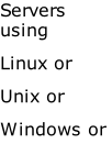 Servers using Linux or Unix or Windows or Proprietary OS